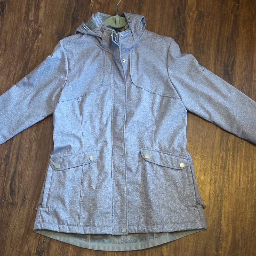 Medium ZeroXposur Women's Gray Light Ski Jacket with Hood And Pockets
